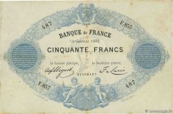 50 Francs type 1868 - Bleu à indices Noirs FRANCE  1882 F.A38.12 TB+