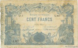 100 Francs type 1862 - Bleu à indices Noirs FRANCIA  1875 F.A39.11 q.MB