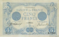 5 Francs BLEU FRANCIA  1915 F.02.30 EBC