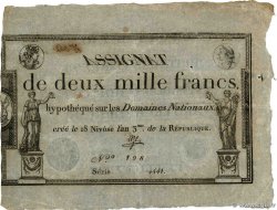 2000 Francs FRANKREICH  1795 Ass.51a fVZ