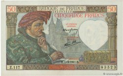 50 Francs JACQUES CŒUR FRANKREICH  1941 F.19.14 fST