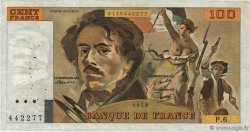 100 Francs DELACROIX modifié Numéro spécial FRANCE  1978 F.69.01d TB