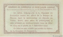 50 Centimes Non émis FRANCE régionalisme et divers Montluçon, Gannat 1917 JP.084.36var NEUF