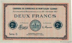 2 Francs Non émis FRANCE régionalisme et divers Montluçon, Gannat 1917 JP.084.34var