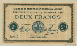 2 Francs Non émis FRANCE regionalism and various Montluçon, Gannat 1918 JP.084.49var AU