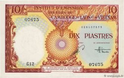 10 Piastres - 10 Dong FRANZÖSISCHE-INDOCHINA  1953 P.107 fVZ