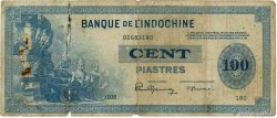 100 Piastres INDOCHINE FRANÇAISE  1945 P.078a B