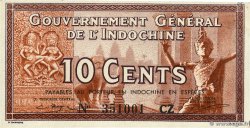 10 Cents INDOCINA FRANCESE  1939 P.085c