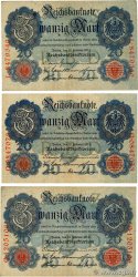 20 Mark Lot GERMANY  1907 P.046b VF