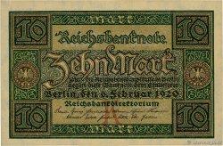 10 Mark DEUTSCHLAND  1920 P.067a fST+