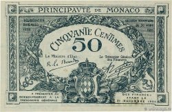 50 Centimes MONACO  1920 P.03a q.FDC