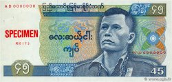 45 Kyats BURMA (VOIR MYANMAR)  1987 P.64 SC