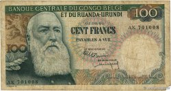 100 Francs BELGIAN CONGO  1960 P.33b G