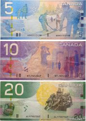 5 à 20 Dollars Lot CANADA  2006 P.101Aa , P.102Ac et P.103d TB à TTB
