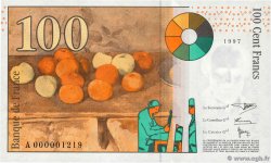 100 Francs CÉZANNE Petit numéro FRANCE  1997 F.74.01A NEUF