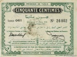 50 Centimes TUNISIE  1919 P.45a TTB