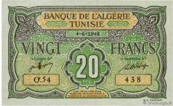 20 Francs TUNISIE  1948 P.22 TTB+