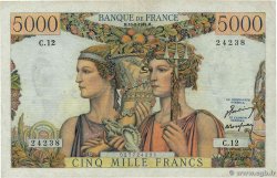 5000 Francs TERRE ET MER FRANKREICH  1949 F.48.01 SS