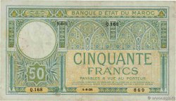 50 Francs MAROC  1925 P.13 TTB