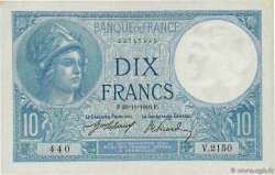 10 Francs MINERVE FRANCIA  1916 F.06.01 EBC