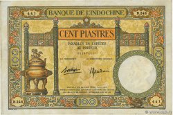 100 Piastres INDOCINA FRANCESE  1936 P.051d q.BB