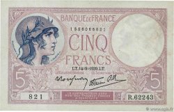 5 Francs FEMME CASQUÉE modifié FRANCE  1939 F.04.08 TTB