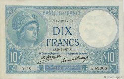 10 Francs MINERVE FRANKREICH  1927 F.06.12a