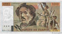 100 Francs DELACROIX modifié FRANCIA  1989 F.69.13d q.FDC