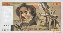 100 Francs DELACROIX imprimé en continu FRANCE  1991 F.69bis.03b2 pr.NEUF