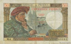 50 Francs JACQUES CŒUR FRANCE  1940 F.19.01