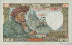 50 Francs JACQUES CŒUR FRANCE  1942 F.19.18 pr.SUP