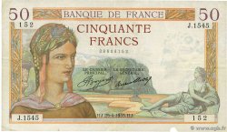 50 Francs CÉRÈS FRANKREICH  1935 F.17.08 fSS