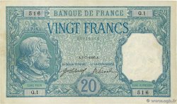 20 Francs BAYARD FRANCE  1916 F.11.01 TTB+