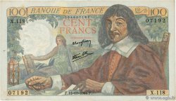 100 Francs DESCARTES FRANCIA  1944 F.27.08 q.SPL