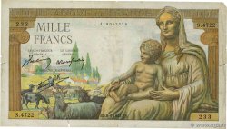 1000 Francs DÉESSE DÉMÉTER FRANCE  1943 F.40.21 B+