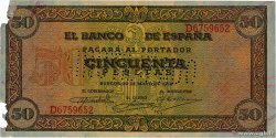 50 Pesetas Annulé SPAIN  1938 P.112