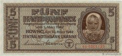 5 Karbowanez UKRAINE  1942 P.051 UNC