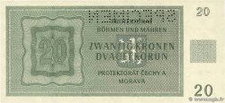 20 Korun Spécimen BOHEMIA & MORAVIA  1944 P.09s UNC-