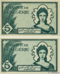 5 Francs Consécutifs ARGELIA  1942 P.091 SC+