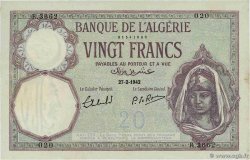 20 Francs ALGERIA  1942 P.078c