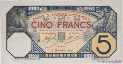 5 Francs DAKAR AFRIQUE OCCIDENTALE FRANÇAISE (1895-1958) Dakar 1922 P.05Bb