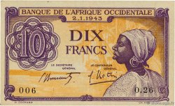 10 Francs FRENCH WEST AFRICA  1943 P.29