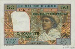 50 Francs - 10 Ariary MADAGASCAR  1969 P.061 AU