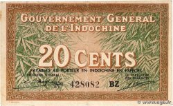 20 Cents INDOCHINE FRANÇAISE  1939 P.086d