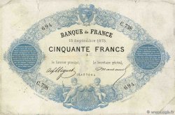 50 Francs type 1868 - Bleu à indices Noirs FRANKREICH  1875 F.A38.09 fS