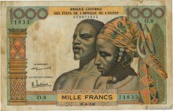 1000 Francs WEST AFRIKANISCHE STAATEN  1959 P.004 fSS