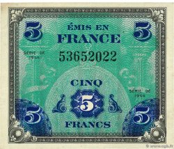 5 Francs DRAPEAU FRANKREICH  1944 VF.17.01 fVZ