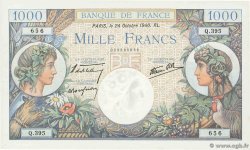 1000 Francs COMMERCE ET INDUSTRIE FRANCIA  1940 F.39.01 q.FDC