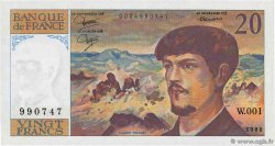 20 Francs DEBUSSY FRANCE  1980 F.66.01W1 UNC-