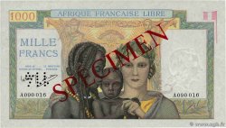 1000 Francs Spécimen AFRIQUE ÉQUATORIALE FRANÇAISE Brazzaville 1941 P.09S